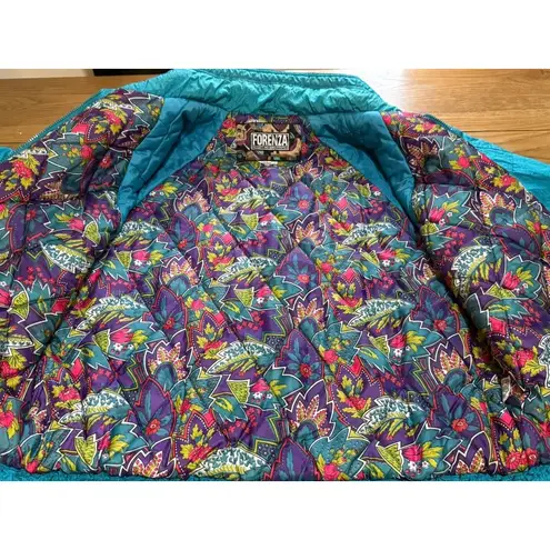 Forenza Accept No Substitutes Women Jacket Size Large Pockets Button Zip Vintage