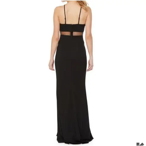 Social Code Black Formal Long Dress Size 9 Prom Wedding Event Black Rhinestones