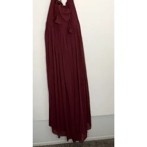 Revelry Abigail Chiffon Dress Burgendy Merlot Womens New Size 30 Red