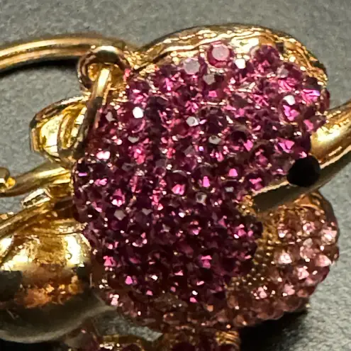 1pc Rhinestone Poodle Dog Keychain Cute Animal Alloy Key Chain Ring Bag Backpack Pink