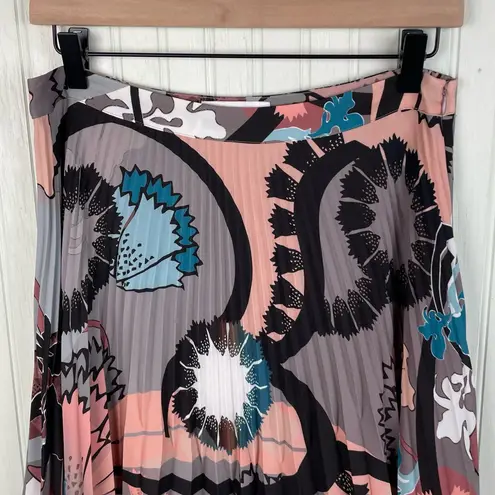 Reiss Lolita Montage Accordion Pleated Skirt Women's Size 8 Abstract Print Artsy