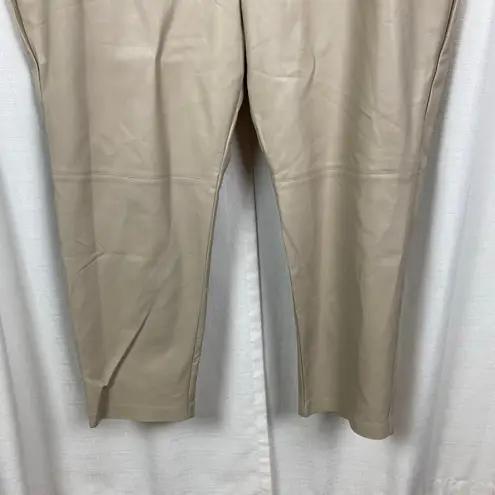 Eloquii Beige Cream Faux Leather Classic Fit Straight Leg Pants Sz.24W