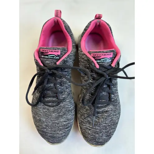 Skechers  Skech-Air Black/Hot Pink Athletic Shoes Women's 9.5 Lace Up‎