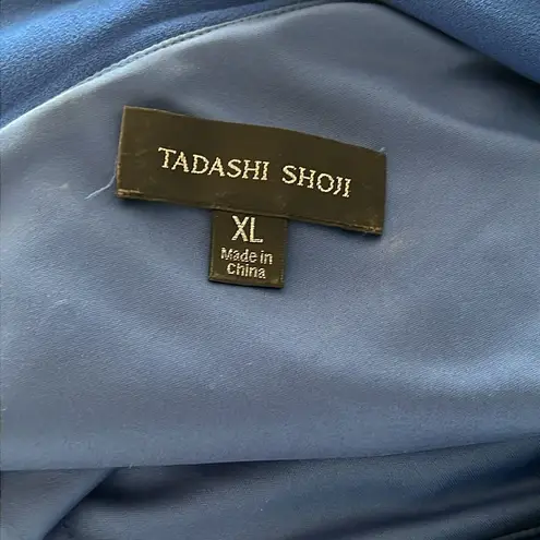 Tadashi Shoji Asymmetrically Pleated Formal Gown, Mystic Blue, Size XL EXCELLENT