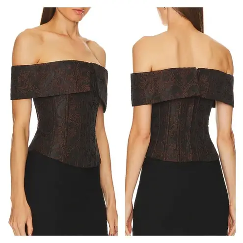 LPA Revolve -  Amara Corset Top in Brown & Black - Image 5