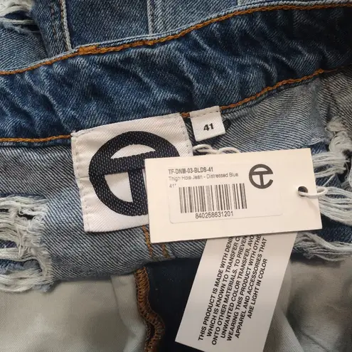 Telfar NEW* Blue Distressed Jean Shorts