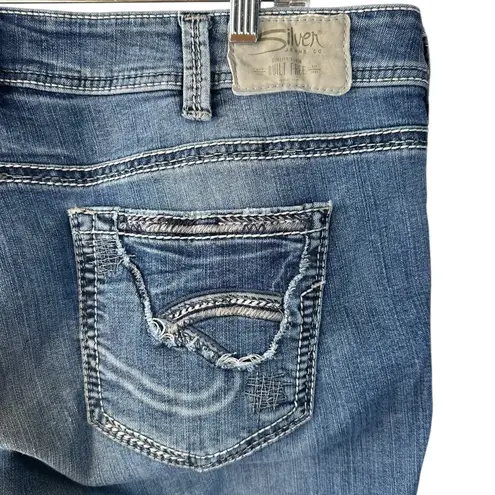 Silver Jeans Elysse Skinny Ankle Jeans Size 16 Distressed Cropped