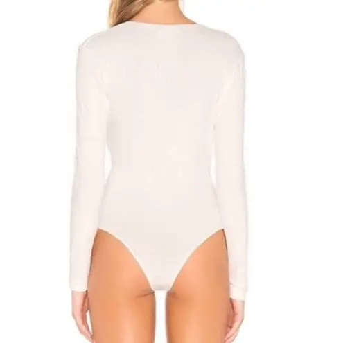 Capulet  Prima white ribbed long sleeve bodysuit size S