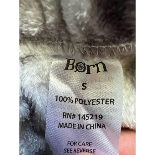 Born Cream Gray Buffalo Plaid Super Soft Plush Lounge Pajama Pants Small Gray