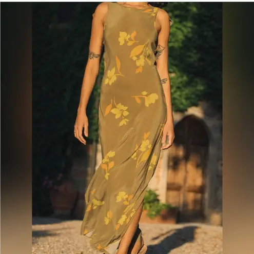 SOLEIL SOLEIL INES DRESS TULIP HAZEL SILK Green