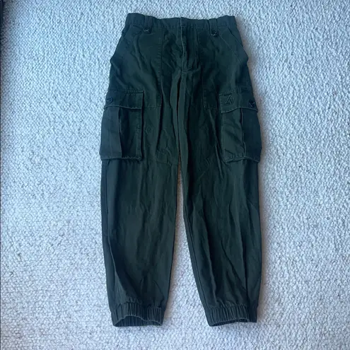 Zadig & Voltaire Pilote Canvas Cargo Jogger Pant Olive Green 34 / XS