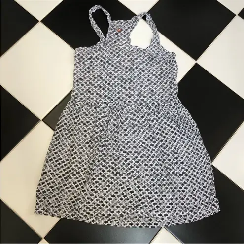 Clementina Racerback Mini Dress Pool Cover Up Geometric AOP Black White Tassels