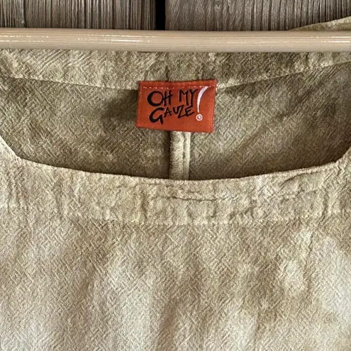 NWT Oh My Gauze! Top Size 1 (S/M) Tan Tie Dye Cold Shoulder Boho