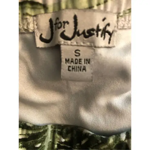 J for Justify floral hibiscus tropical halter wide leg jumper