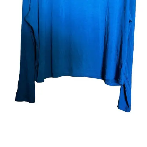 Posh Peanut Lounge Top Womens 2XL Blue Bamboo Blend Stretch Pajama Blouse Size 2X