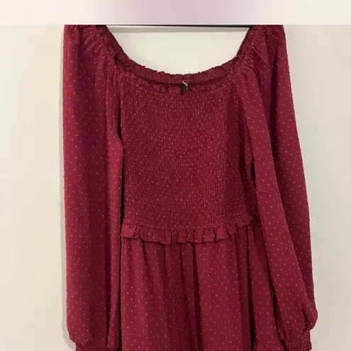 Pretty Garden Burgundy Maxi Dress Red Size XL