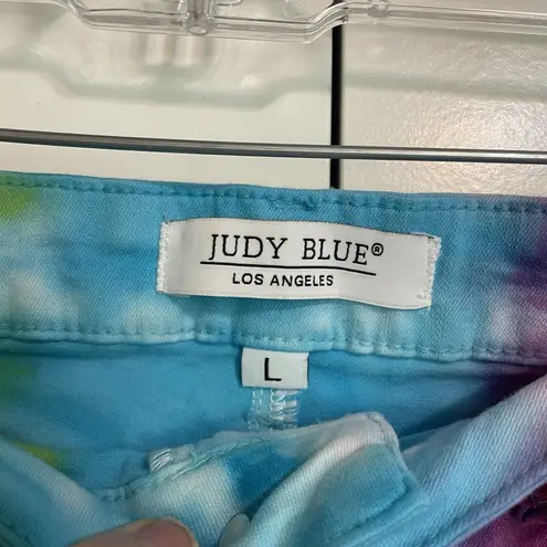 Judy Blue Tie Dye Cut Off Jean Shorts Hippie Los Angeles Size L