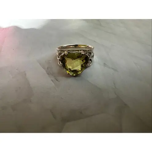 B. Paz Israel Sterling Lemon Quartz Statement Ring 925 Silver