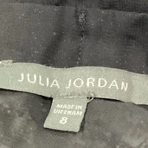 Julia Jordan Black Multicolor Tweed Bow Tie Pinafore Sleeves Mini Shirt Dress 8