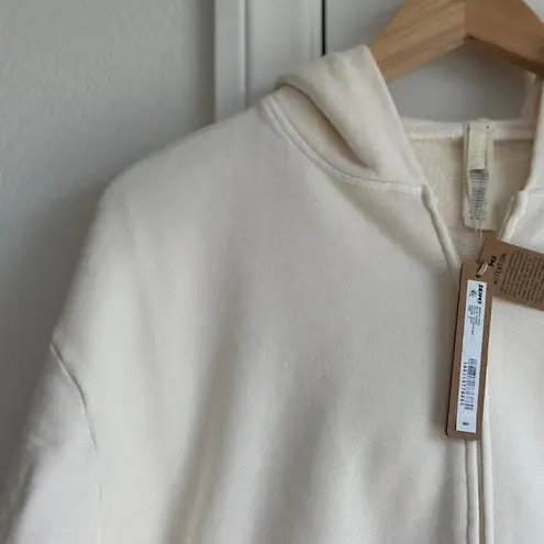 SKIMS French Terry Zip Up Hoodie in Ecru, Size Small