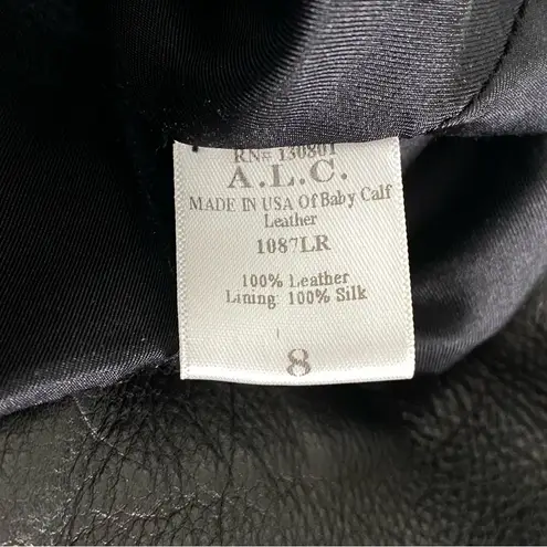 ALC Frank A.L.C. Black Leather Asymmetrical Zip Jacket Leonardo