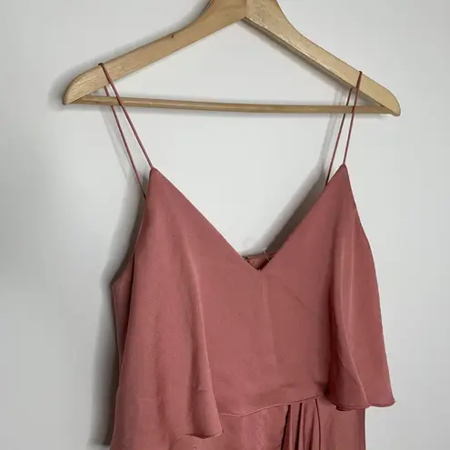 Shona joy Luxe Cocktail Frill Midi Dress Rose Women's US 4 Small