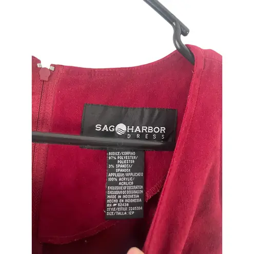 Sag Harbor Vintage 90s Women's Size 12 P Red Grunge Witchy Midi Dress