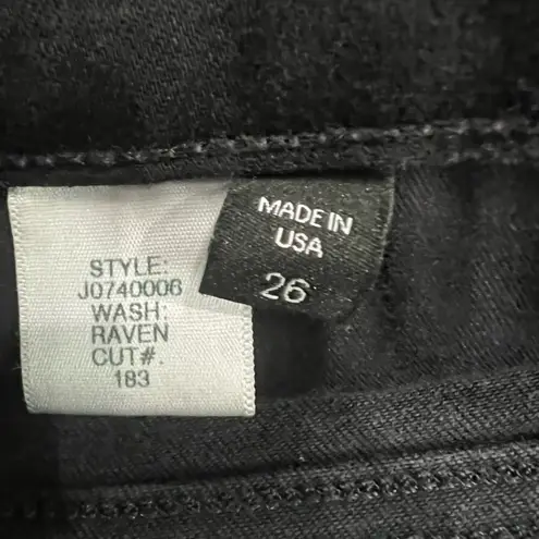 Veronica Beard Black Raven High Rise Button Fly Skinny Jeans Size 26 Denim