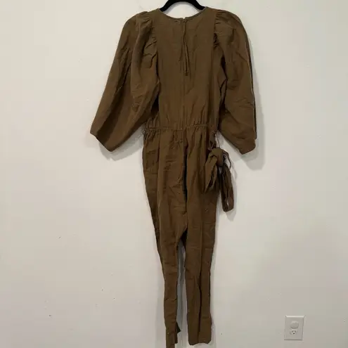 Apiece Apart  Meru Wrap Cotton Linen Blend Jumpsuit 2