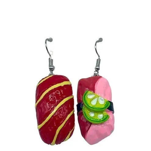 Unbranded NEW red,pink and white sushi earrings Pink