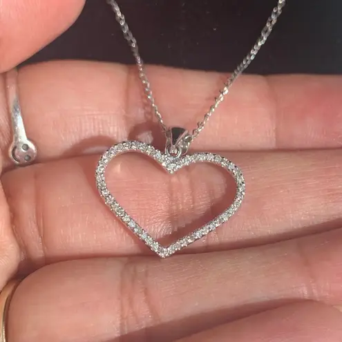 14k gold heart charm with sterling silver chain