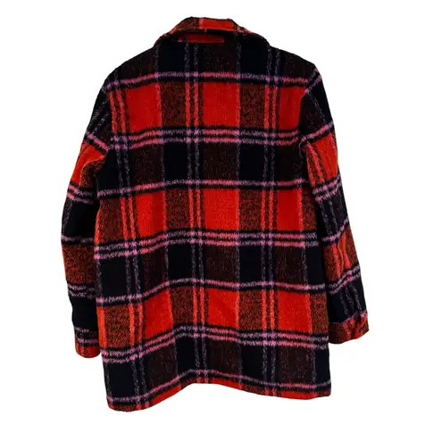 BLANKNYC Plaid Jacket Shacket Womens XS Orange Black Preppy Boho Casual Classic