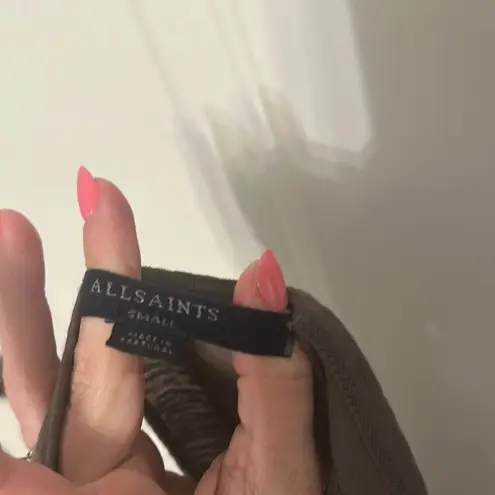 All Saints Green Ruched Sheath Mini Dress Small