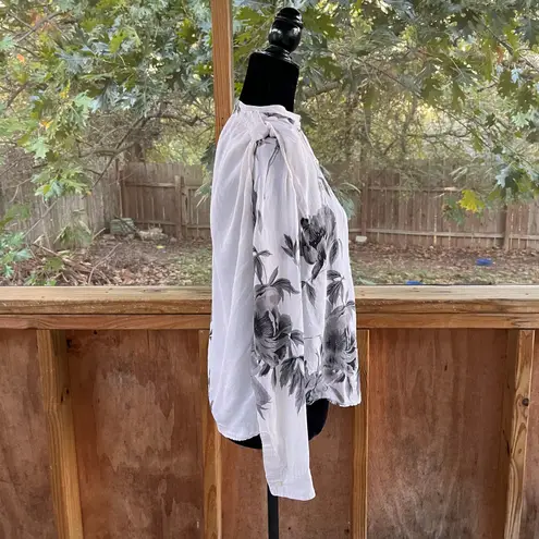 Rachel Comey Women's White And Black 100% Silk Floral Print Blouse Size 8