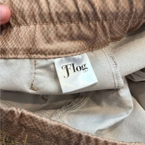 Bevy Flog Shely Tan Snakeskin print Joggers 29 made in Israel Tan