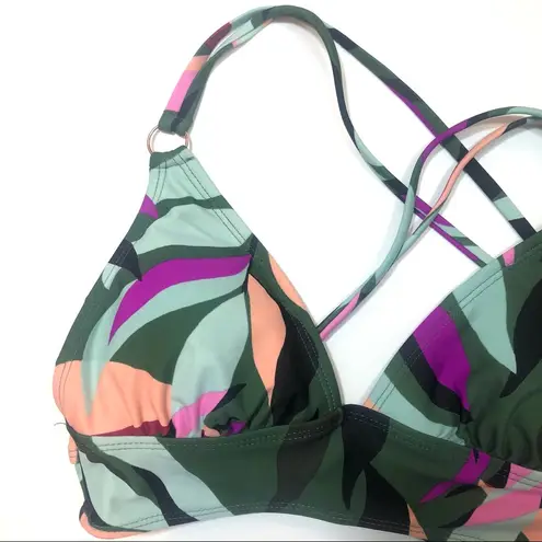 Hula Honey Hyper Tropics Plunge Strappy Swim Top