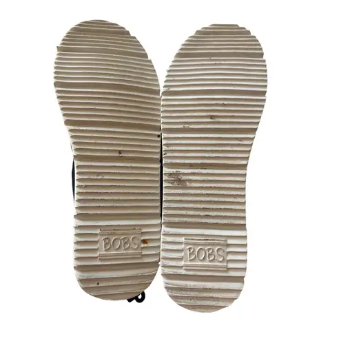 BOBS Skechers Chill Flex Black Slip On Shoes Memory Foam Insoles Canvas Size 7