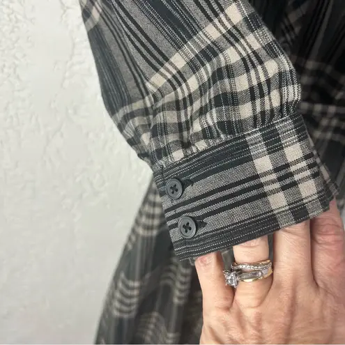 Banana Republic  Gingham Plaid Button Front Mini Dress Size 6