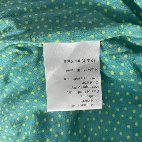 Marimekko Kissi Sleeveless Polka Dot Tank Dress Turquoise Size US Small Green