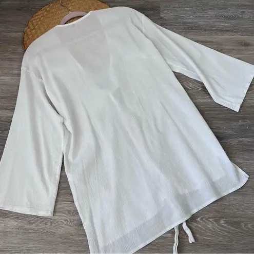 Nasty Gal  white tie front cardigan swim cover