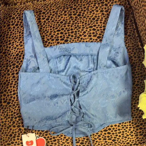 Cider Blue Fitted Bustier Tank Top
