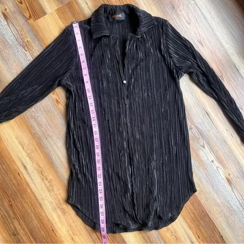 Renee C Plisse Camp Collar Button Down Shirt Size XL SKU#S2472