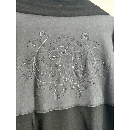 Vincente Jacket XL Black Color Block Embroidered Whimsigoth Stevie Nicks Vamp