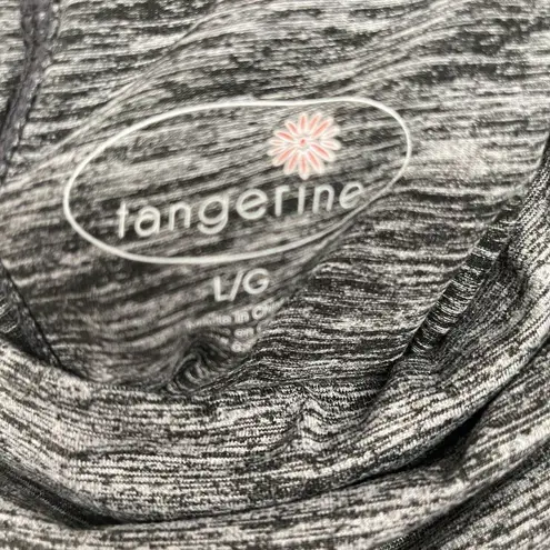 Tangerine Cropped Ruched High Waisted Moto Zipper Athletic Space Dye Leggings