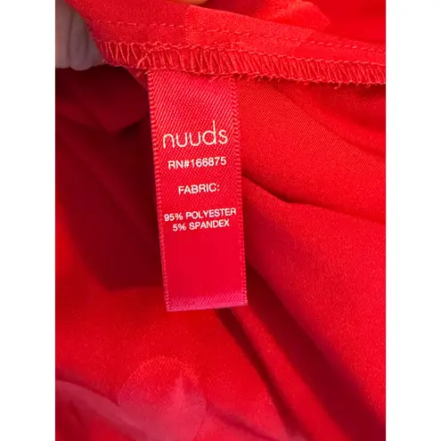 Nuuds Red Heart Print Satin Pajama Set Women's XXL Button Up Top Shorts