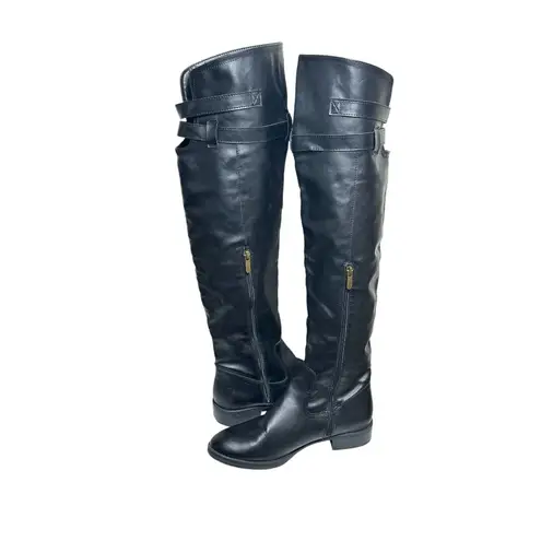 Libby Edelman Over The Knee Black Riding Boot Size 8 Tall Zip Equestrian Style - Image 4