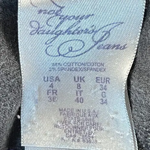 NYDJ Flared Pants Womens Size 4 Blue Relaxed Lift Tuck Slimming Short Casual