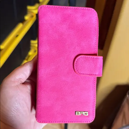 NWOT BRG iPhone X Wallet Case with Mirror Magnetic Detachable Rose Red Pink