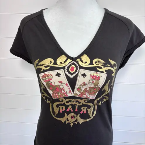 Diesel Vintage Cotton Black and Gold Top Short Sleeves t-shirt
Size XL