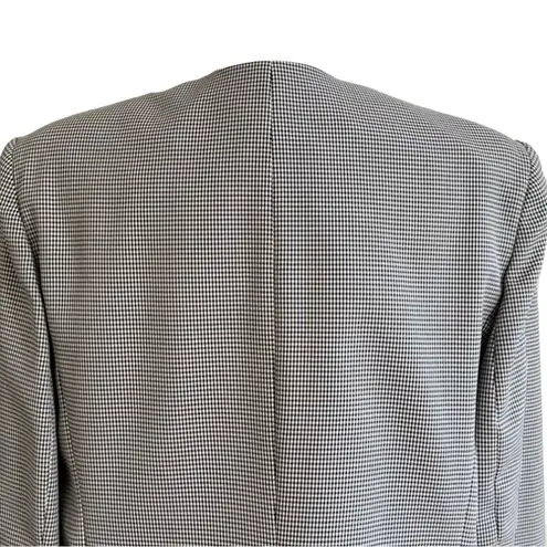 Liz Baker Blazer Essentials Black White Checkered One Button Front Size 14 Tall